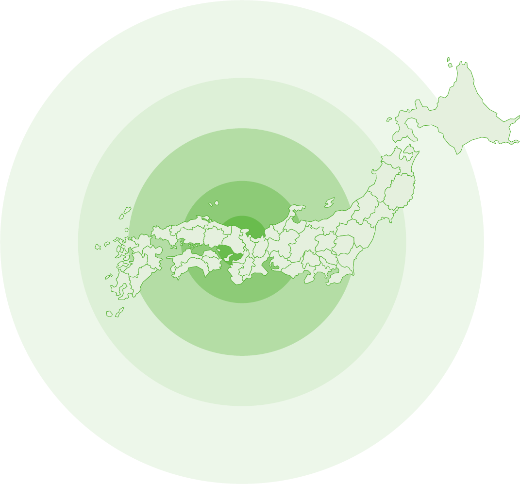 全国の広域営業拠点マップ